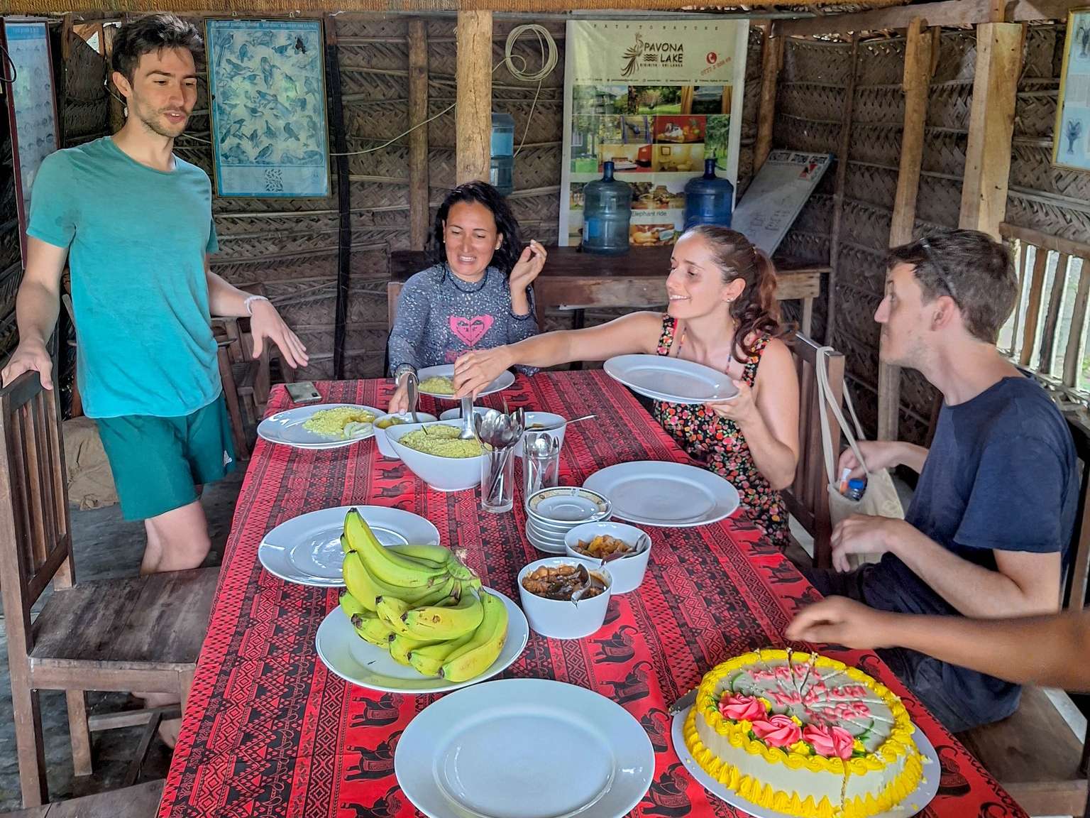 Enjoying a traditional sri Lankan meal