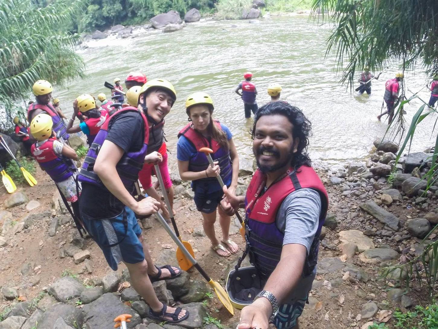 Enjoying an exciting white water rafting adventure in Kitulgala.